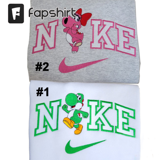 Cute Matching Pink Yoshi and Birdo Sweatshirt | Cute Crewneck Sweatshirt | Matching Crewneck Sweatshirt