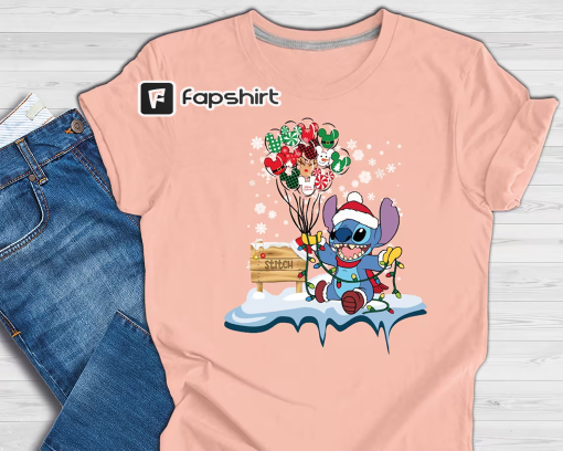 Stitch Shirt for Christmas, Disney Christmas Tee