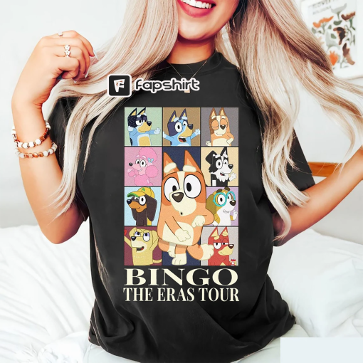 Bingo The Eras Tour Shirt, Bluey Bingo Shirt, Bluey Eras Tour Shirt, Bingo Time Out Tour Shirt, Bluey Eras Tour Shirt, Bluey Family Shirts