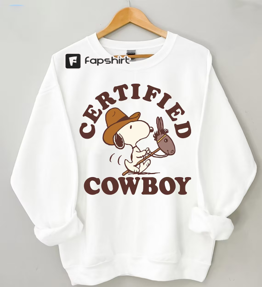 Snoopy Certified Cowboy Sweatshirt, Abbey Road Fall Dogs Inspired Shirt, Funny Beatles Inspired Dog Lovers Shirt, Dog Cowboy Shirt