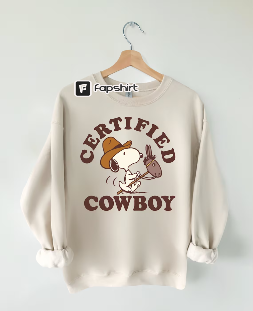 Snoopy Certified Cowboy Sweatshirt, Abbey Road Fall Dogs Inspired Shirt, Funny Beatles Inspired Dog Lovers Shirt, Dog Cowboy Shirt