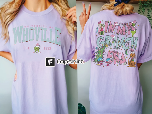 Whoville University Comfort Colors Shirt, In My Grinch Era Shirt, Grinch Christmas Shirt, Grinch Christmas Gift, Christmas Shirt, Xmas Tee