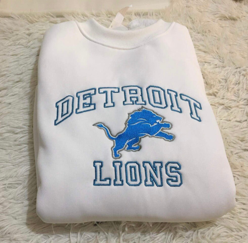 Detroit Lions Embroidered Sweatshirts, NFL Embroidered Sweatshirts, Detroit Lions Crewneck Sweatshirts, Gifts For Fans, Gifts For Friends