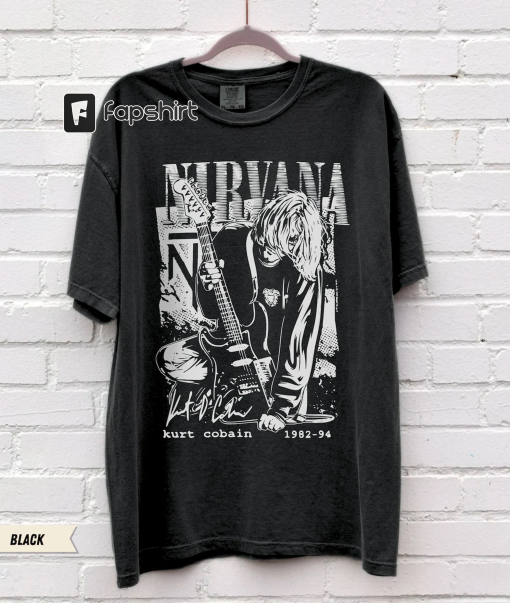 Nirvana Unisex Shirt Comfort Colors® Kurt Cobain Poster Tee Vintage Band Tee Nirvana Tour 90s Shirt Oversized Music Rock Festival Clothes