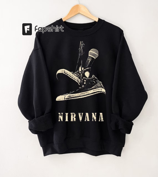 Nirva na Sneaker Unisex Shirt, Vintage Band Tee In Utero Nirva Tour 90s Shirt Kurt Cobain Oversized Music Rock Festival Clothes