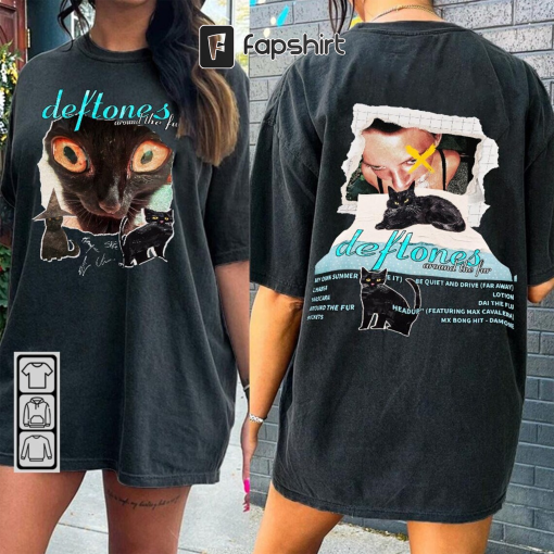 Deftones Around The Fur Cat 90s Music Shirt 2 Sides, Bootleg Band Vintage Y2K Sweatshirt, Deftones Cat Unisex Best Gift Hoodie 2710M MLUD