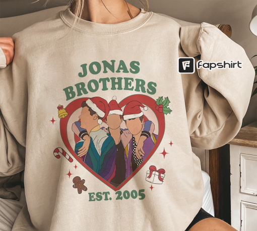 Retro Jonas Brothers Christmas Sweatshirt, Jonas Brothers Est 2005 Sweater, Vintage JB Christmas Shirt, Jonas Five Albums One Night Album