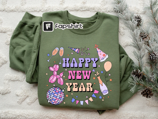 Happy New Year Sweatshirt, Happy New Year 2024, Girls New Year Trip Hoodie, 2024 Holiday Sweatshirt, New Year Party Sweatshirt