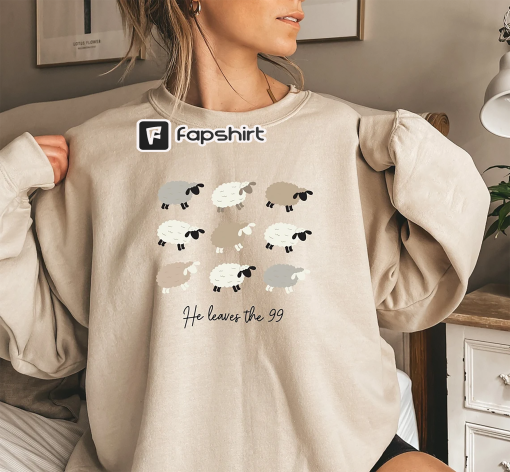 Lost Sheep Sweatshirt, Jesus leaves the 99 to find me, The Lord is my Shepherd Sweater, Psalm 23 Crewneck, Christian Apparel Sheep, Sweaters