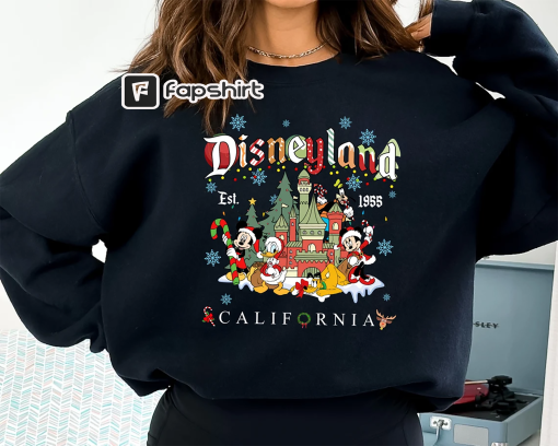 Vintage Disneyland Christmas Sweatshirt, Mickey and Friends Christmas Sweatshirt, Disneyland Sweatshirt, Christmas Family Shirt