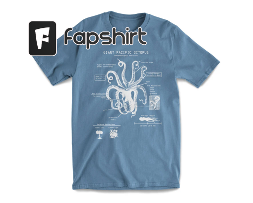 Octopus Anatomy T-shirt, Beach Tee, Octopus Shirt, Octopus Gifts, Marine Biology Gifts, Original Octopus Drawing