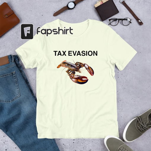 Tax Evasion Lobster Unisex T-Shirt Y2K Funny Meme Shirt / Ironic Shirt / Weirdcore Clothing / Shirt Joke Gift / Oddly Specific