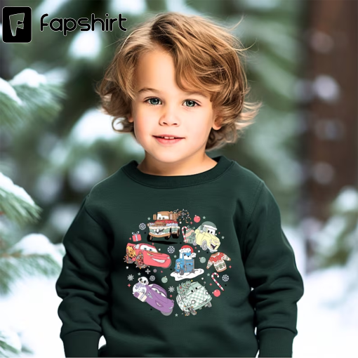 Christmas cars, Kids crewneck sweater