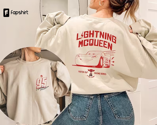 Lightning McQueen Cars On The Road Disneyworld Shirts, Disneyland Cars Movie Sweatshirt, Cars Character Cartoon Lightning MC Queen Shirt