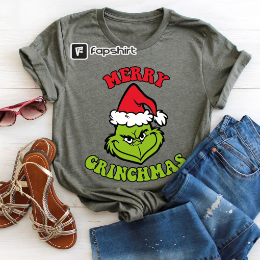 Grinch Christmas Shirt, Merry Christmas Sweatshirt, Funny Grinchmas T Shirts, Christmas Movie T-Shirts, Gifts for Kids, Grinch Outfits