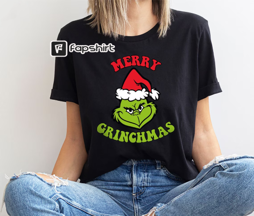 Grinch Christmas Shirt, Merry Christmas Sweatshirt, Funny Grinchmas T Shirts, Christmas Movie T-Shirts, Gifts for Kids, Grinch Outfits