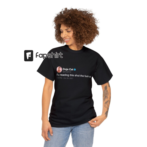 Doja Cat ‘If u reading this’ T Shirt, twitter quote, Black