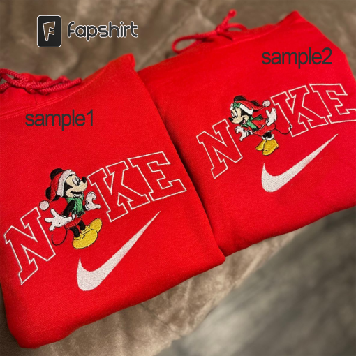 Minnie Mickey Merry Christmas Sweatshirt, Disney Christmas Sweatshirt, Christmas Mickey And Minnie Embroidered sweatshirt