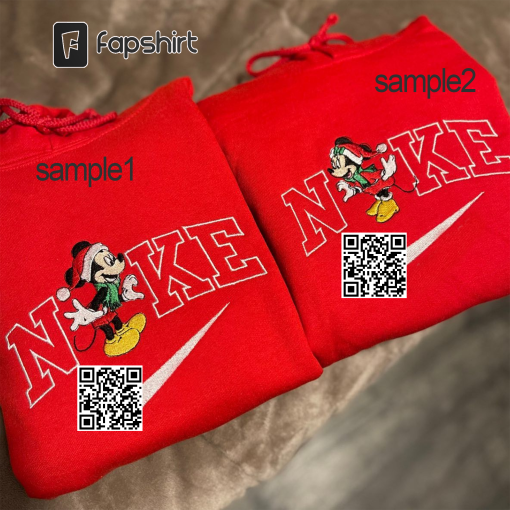 Minnie Mickey Merry Christmas Sweatshirt, Disney Christmas Sweatshirt, Christmas Mickey And Minnie Embroidered sweatshirt