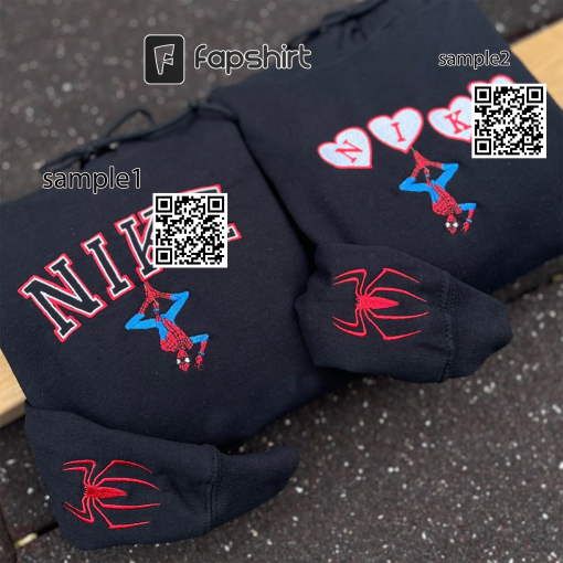 Gwen.stacy and Spide.r Embroidered Sweatshirt, Matching Custom Couple Hoodies, Cute Embroidery, Couple Gift