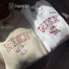 Custom Cow Valentines Embroidered Crewneck