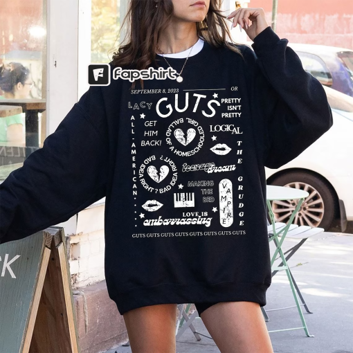 Retro Guts Album Song Olivia Rodrigo Shirt, Olivia Rodrigo Guts Merch, Guts Tour Shirt, Guts Tour 2024 Shirt, Olivia Rodrigo Fan Shirt