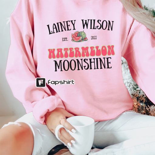 Watermelon Moonshine Lainey Wilson Adult Crewneck Sweatshirt, Lainey Wilson COZY adult sweatshirt, Trendy, Oversized or Regular Fit