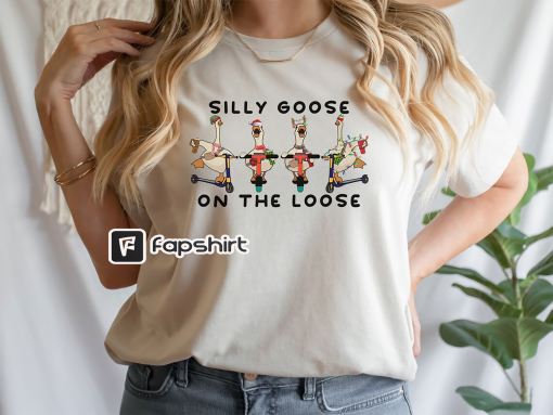 Silly Goose Christmas Shirt, Silly Goose On The Loose T-Shirt, University Christmas Shirt, Christmas Goose Shirt, Christmas Lights Goose Tee