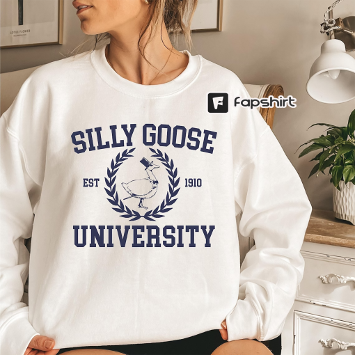 Silly Goose University Hoodie, Funny Goose Crewneck, Humorous Goose Sweatshirt, Humorous Goose Sweatshirts, Funny Goose Crewneck