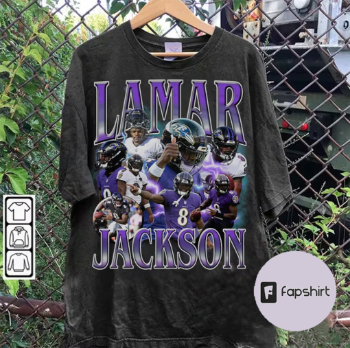 Vintage 90s Graphic Style Lamar Jackson T-Shirt – Lamar Jackson T-Shirt – Retro American Football Oversized T-Shirt Football Bootleg Gift