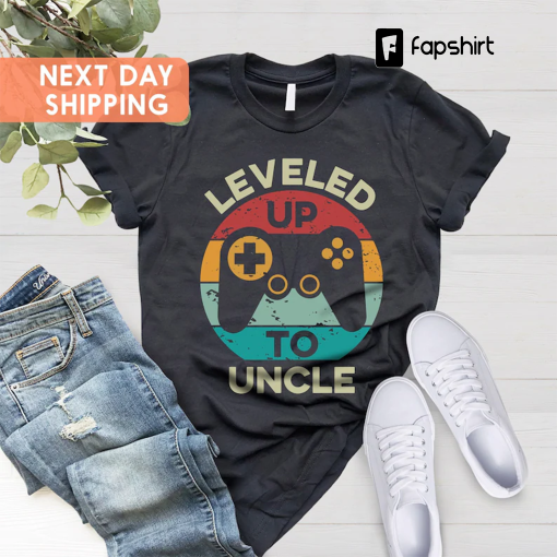 New Uncle Gift, Leveled Up To Uncle Tee, Pregnancy Announcement New Uncle Shirt, Uncle Announcement Reveal to Uncle T-Shirt Uncle To Be