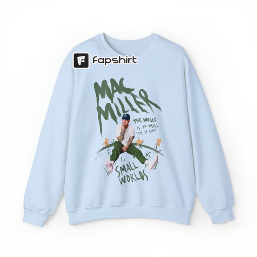 Mac Miller Inspired Crewneck Sweatshirt – Small Worlds Illustraion Unisex Heavy Blend™ Crewneck Sweatshirt by Printzoneph