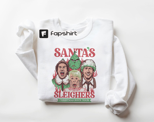 Vintage Santa’s Sleighers Sweatshirt, 90s Christmas Movie Shirt, Wet Bandits Shirt, Home Alone Fan, Macaulay Culkin Shirt, Christmas Shirt