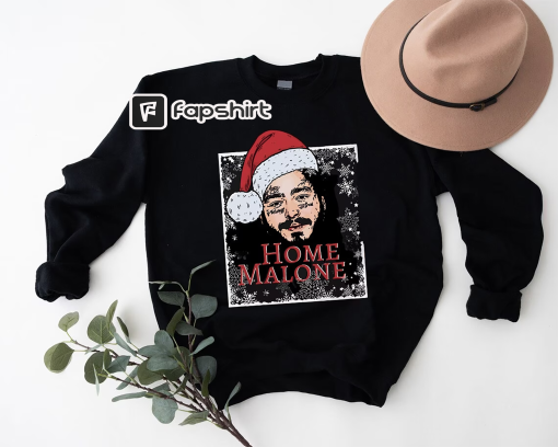 Home Malone Sweatshirt, Ugly Christmas Sweatshirt, Funny Christmas Sweatshirt, Christmas Gift Idea, Holiday Sweater, Cute Christmas Sweater