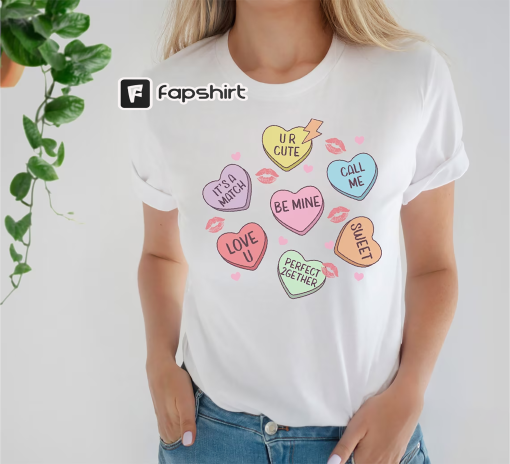 Conversation Hearts Shirt, Candy Heart Shirt, Love U Shirt, Valentine’s Day Shirt, Cute Heart Tee, Funny Couple T-Shirt, Valentine Tee