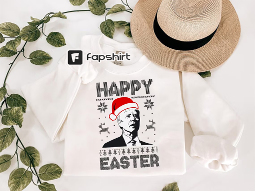 Happy Easter Joe Biden Sweatshirt, Funny Confused Joe Biden, Ugly Christmas Sweater, Joe Biden Easter Sweater, Hilarious Political Santa