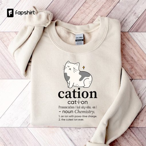 Cation Cat Lover Gift Funny Cat Shirt Cat T-Shirt Science Shirt Kitten T-Shirt Chemistry Shirt Chemistry Gift Cat Owner Shirt