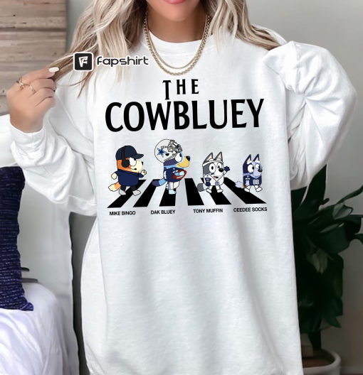 The Bluey Cowboys Shirt, Abbey Road Shirt, Football Bluey T-Shirt, Sweatshirt, Hoodie, T-Shirt