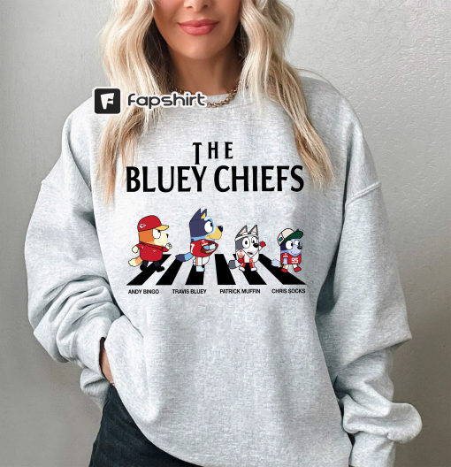 The Bluey Chiefs Shirt, Abbey Road Shirt, Football Bluey T-Shirt, Sweatshirt, Hoodie, T-Shirt