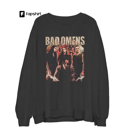 Vintage Bad Omens 90S Y2k Retro Bootleg Tour 2023 Sweatshirt Band Shirt Rock Music Hoodie, T Shirt, Long Sleeve, Sweatshirt, Hoodie