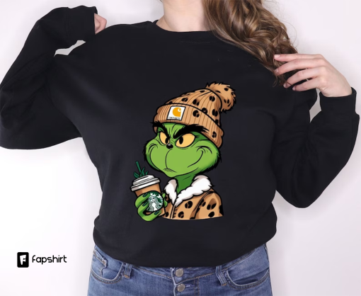 Grinch Boujee Christmas Sweatshirt, Merry Grinchmas Sweatshirt, Grinch Leopard Hoodie, Grinchmas Starbucks Coffee Sweater, Christmas Gifts