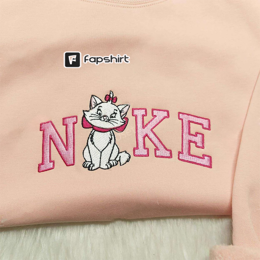 Marie Embroidered Sweatshirt | Disney Crewneck | Disney Aristocats Embroidered Crewneck