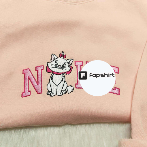 Marie Embroidered Sweatshirt | Disney Crewneck | Disney Aristocats Embroidered Crewneck