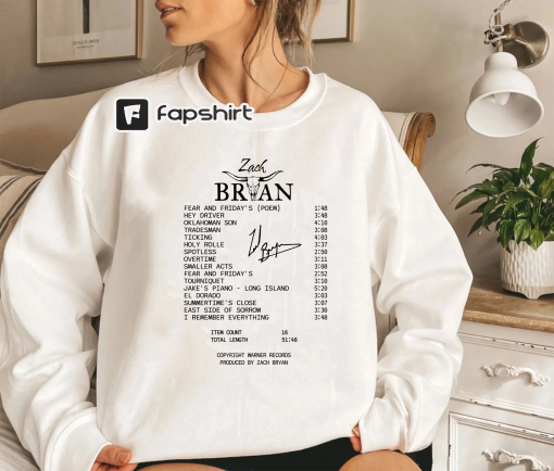 Zach Bryan Album Self Titled Receipt Version Shirt