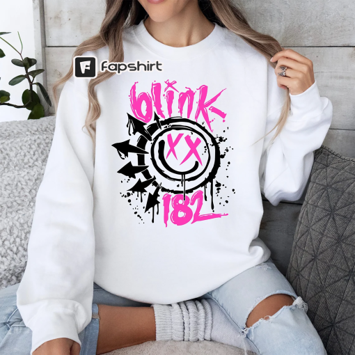 Blink 182 T-shirt, Smile Face Sweatshirt, Retro Smile Face Shirt, Cute Smile Shirt, Blink 182 Rock Shirt, Trendy T-shirt, Gift For Her