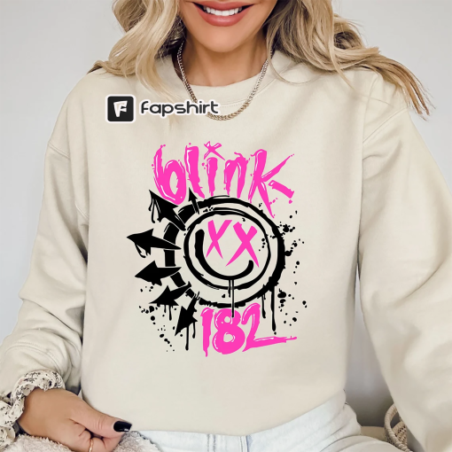 Blink 182 T-shirt, Smile Face Sweatshirt, Retro Smile Face Shirt, Cute Smile Shirt, Blink 182 Rock Shirt, Trendy T-shirt, Gift For Her