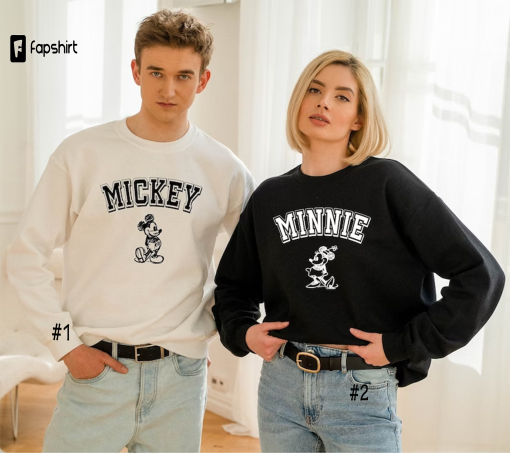 Couple Disney Sweatshirt, Minnie Mickey Matching Sweatshirt,Matching Sweatshirt, Disneyland Apparel, Gift Idea For Couples, Couple Sweater