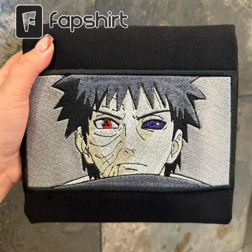 Anime Embroidery Sweater, Embroidery Shirt, Anime Shirt, Embroidery Sweater, Obito Embroidered Sweatshirt, Anime Sweater, Anime Hoodie