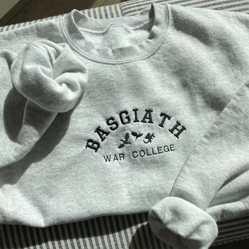 BASGIATH War College sweatshirt, Fourth Wing embroidered sweatshirt, booktok, bookish gifts, dragon rider, riders quadrant