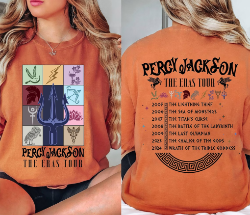 Percy Jackson the Eras Tour Shirt, Greek God Mythology Symbol T-shirt, Camp Half Blood Chronicles Shirt, Rick Riordan Bookish Shirts Gift